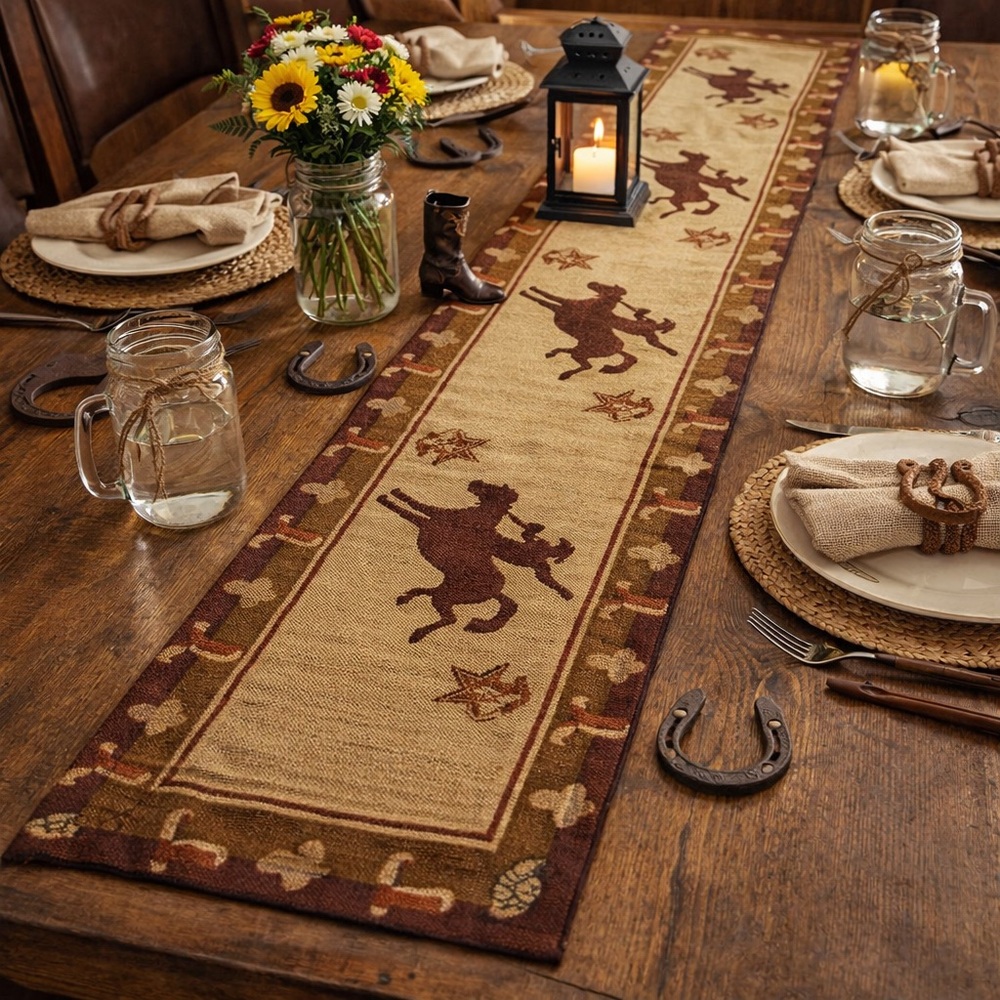 Kinara Cowboy Jacquard Table Runner 13x72 inches